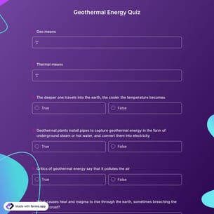 Geothermal Energy Quiz