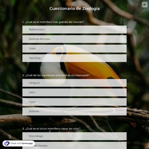 Cuestionario de Zoología