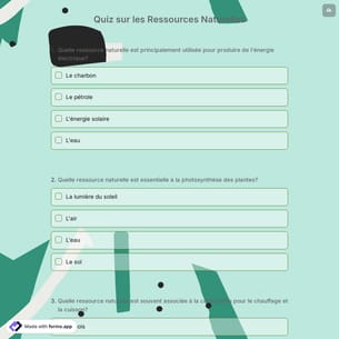Quiz sur les Ressources Naturelles