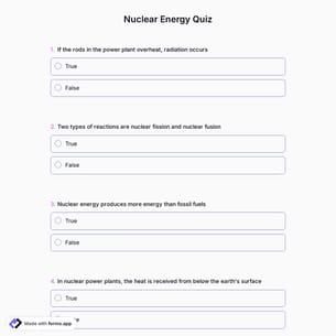 Nuclear Energy Quiz