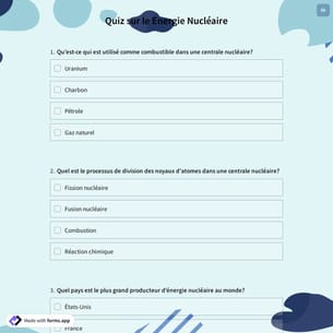 Quiz sur le Energie Nucléaire
