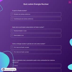 Quiz sobre Energia Nuclear