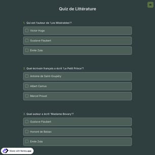 Quiz de Littérature