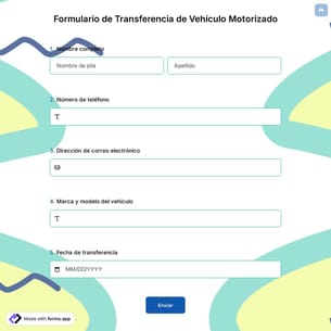Formulario de Transferencia de Vehículo Motorizado