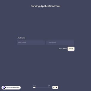 Parking Application Form
