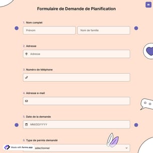 Formulaire de Demande de Planification