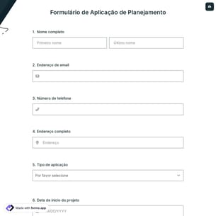 Formulário de Aplicação de Planejamento