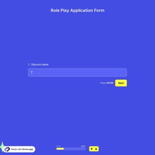 Role Play Application Form