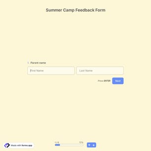 Summer Camp Feedback Form