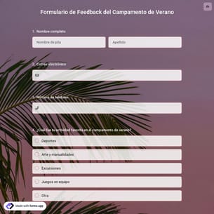 Formulario de Feedback del Campamento de Verano