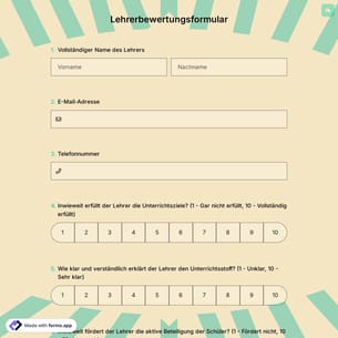 Lehrerbewertungsformular