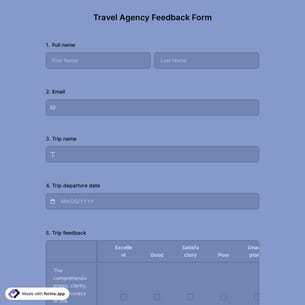Travel Agency Feedback Form