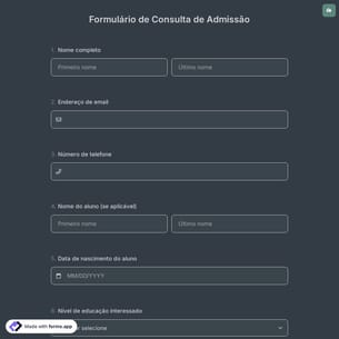 Formulário de Consulta de Admissão