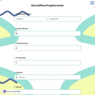 Geschäftsanfrageformular