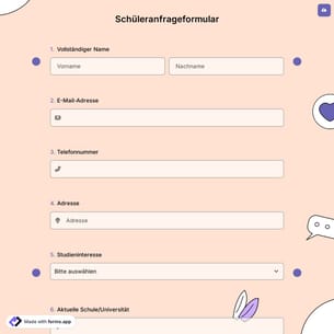 Schüleranfrageformular