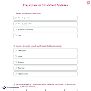 Enquête sur les Installations Scolaires