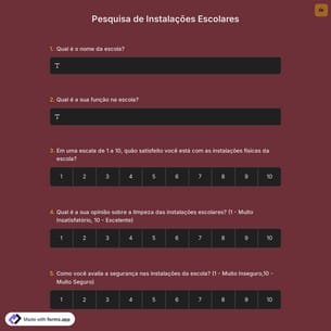 Pesquisa de Instalações Escolares