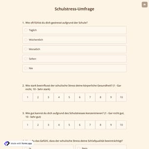 Schulstress-Umfrage