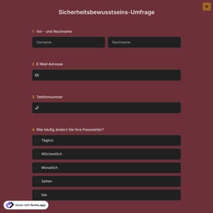 Sicherheitsbewusstseins-Umfrage