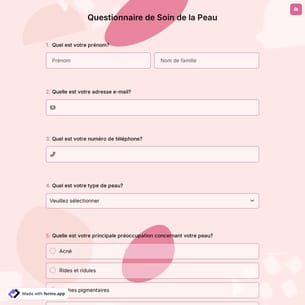 Questionnaire de Soin de la Peau