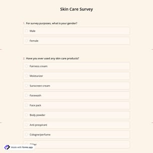 Skin Care Survey