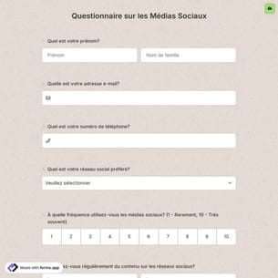 Questionnaire sur les Médias Sociaux