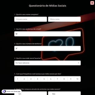Questionário de Mídias Sociais