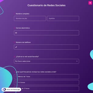 Cuestionario de Redes Sociales