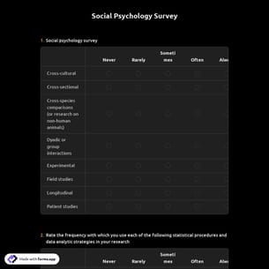 Social Psychology Survey