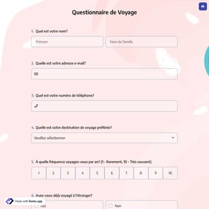 Questionnaire de Voyage
