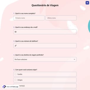 Questionário de Viagem