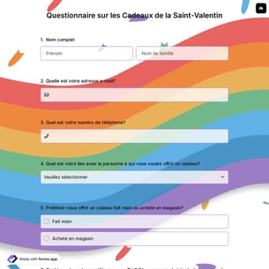 Questionnaire sur les Cadeaux de la Saint-Valentin