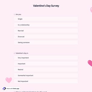 Valentine’s Day Survey
