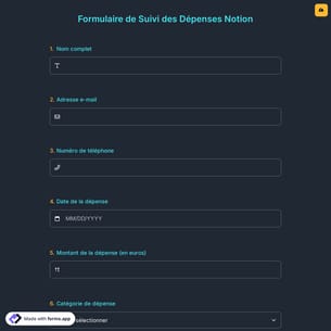 Formulaire de Suivi des Dépenses Notion