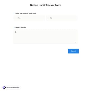 Notion Habit Tracker Form