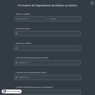 Formulario de Seguimiento de Hábitos en Notion