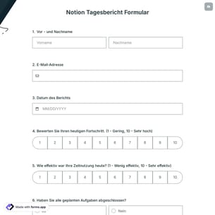 Notion Tagesbericht Formular