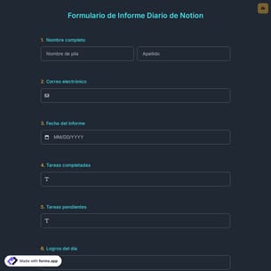 Formulario de Informe Diario de Notion