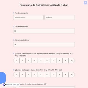 Formulario de Retroalimentación de Notion