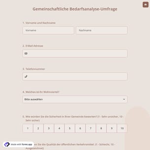 Gemeinschaftliche Bedarfsanalyse-Umfrage