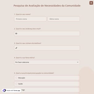 Pesquisa de Avaliação de Necessidades da Comunidade