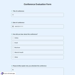 Conference Evaluation Form