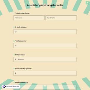 Ausrüstungsquittungsformular