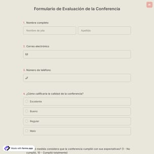 Formulario de Evaluación de la Conferencia