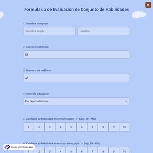 Formulario de Evaluación de Conjunto de Habilidades