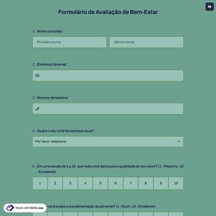 Formulário de Avaliação de Bem-Estar