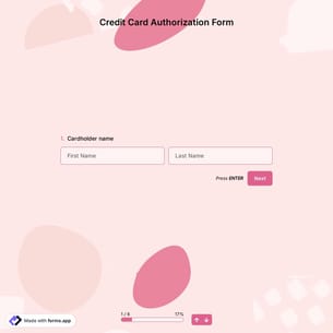 Credit Card Authorization Form