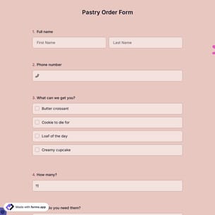Pastry Order Form