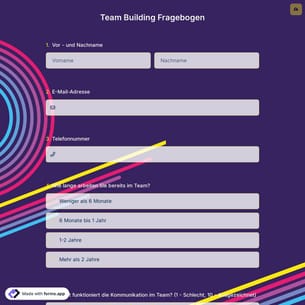 Team Building Fragebogen