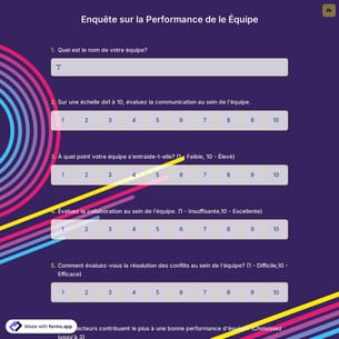 Enquête sur la Performance de le Équipe